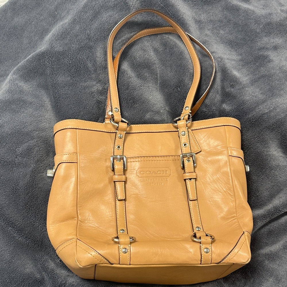Coach Light Brown Leather Tote